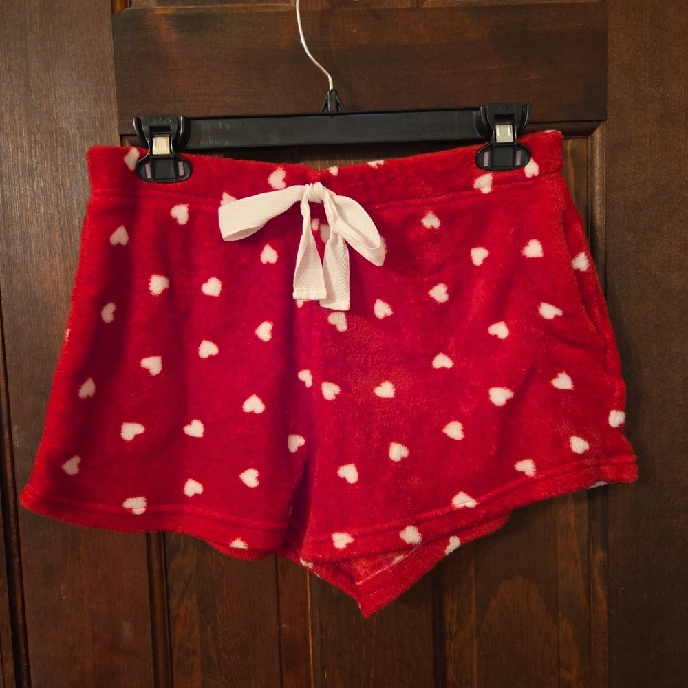 Harper Red and White Heart Women's Pajama Shorts
